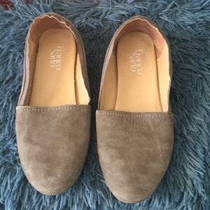Franco Sarto suede, taupe loafer